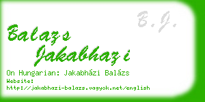 balazs jakabhazi business card